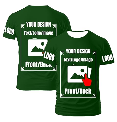 AEDOSW Personalisierte T-Shirts für Männer und Frauen – Unisex Rundhals T-Shirt individuell gestalten mit eigenem Foto, Text oder Logo – Bedrucktes T-Shirt vorne und hinten für Erwachsene von AEDOSW