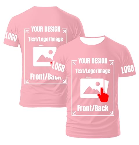 AEDOSW Personalisierte T-Shirts für Männer und Frauen – Unisex Rundhals T-Shirt individuell gestalten mit eigenem Foto, Text oder Logo – Bedrucktes T-Shirt vorne und hinten für Erwachsene von AEDOSW