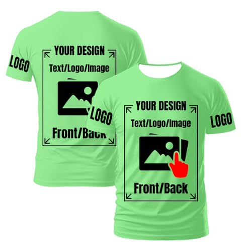 AEDOSW Personalisierte T-Shirts für Männer und Frauen – Unisex Rundhals T-Shirt individuell gestalten mit eigenem Foto, Text oder Logo – Bedrucktes T-Shirt vorne und hinten für Erwachsene von AEDOSW