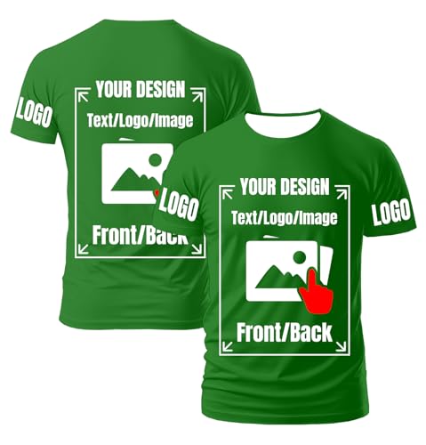 AEDOSW Personalisierte T-Shirts für Männer und Frauen – Unisex Rundhals T-Shirt individuell gestalten mit eigenem Foto, Text oder Logo – Bedrucktes T-Shirt vorne und hinten für Erwachsene von AEDOSW