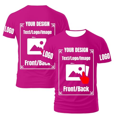 AEDOSW Personalisierte T-Shirts für Männer und Frauen – Unisex Rundhals T-Shirt individuell gestalten mit eigenem Foto, Text oder Logo – Bedrucktes T-Shirt vorne und hinten für Erwachsene von AEDOSW