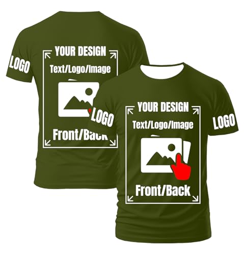 AEDOSW Personalisierte T-Shirts für Männer und Frauen – Unisex Rundhals T-Shirt individuell gestalten mit eigenem Foto, Text oder Logo – Bedrucktes T-Shirt vorne und hinten für Erwachsene von AEDOSW