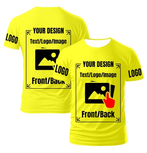 AEDOSW Personalisierte T-Shirts für Männer und Frauen – Unisex Rundhals T-Shirt individuell gestalten mit eigenem Foto, Text oder Logo – Bedrucktes T-Shirt vorne und hinten für Erwachsene von AEDOSW