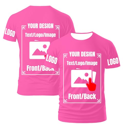 AEDOSW Personalisierte T-Shirts für Männer und Frauen – Unisex Rundhals T-Shirt individuell gestalten mit eigenem Foto, Text oder Logo – Bedrucktes T-Shirt vorne und hinten für Erwachsene von AEDOSW