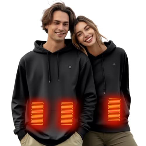 2024Beheizbare Hoodie Damen Beheizbare Pullover Herren Damen Langarm Baumwolle Beheizte Kapuzenpullover USB Elektrisch Beheizbare Sweatershirt mit Kapuze Erwachsene Bluse Tops Mantel mit Heizung von AEGJEGVD