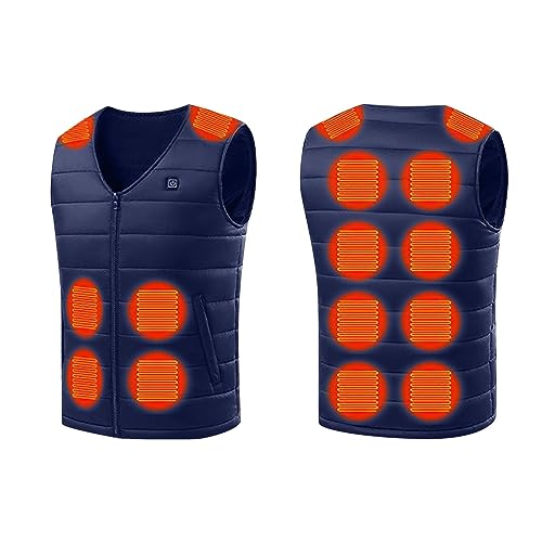 AEGJEGVD Beheizbare Weste Herren mit 16 Heizzonen Heizweste Damen Beheizbare Jacke Wärmende Waschbar Heizweste Winter Warme Heizweste für Outdoor Camping Skifahren Heizweste (Ohne Powerbank) von AEGJEGVD