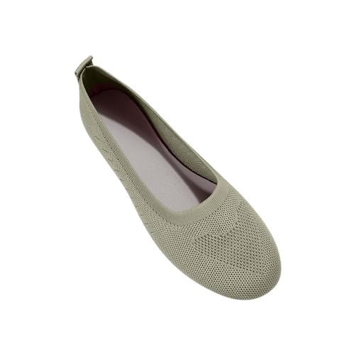 AEGJEGVD Damen Ballerina Slip On Spitz Schuhe Rutschfest Flach Stricken Sneaker Bequem Sommer Elegant Sportlich Flat Shoes Frauen Balerinaschuhe Damensandalen Freizeit Sandalette von AEGJEGVD