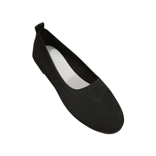 AEGJEGVD Damen Ballerina Slip On Spitz Schuhe Rutschfest Flach Stricken Sneaker Bequem Sommer Elegant Sportlich Flat Shoes Frauen Balerinaschuhe Damensandalen Freizeit Sandalette von AEGJEGVD