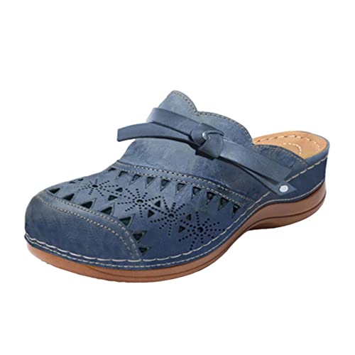 AEGJEGVD Damen Clogs Sommer Atmungsaktiv Strand Sandalen Bequem Plateau Gartenclogs Outdoor Pantoletten Rutschfest Gartenschuhe Pantoffeln Damensandalen Strandschuhe Bequeme Sandaletten von AEGJEGVD