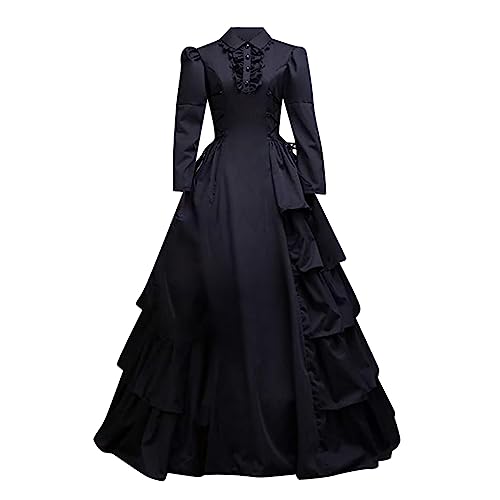 Damen Gothic Viktorianisches Kleid Renaissance Ballkleid Kostüme Palast Langarm Mittelalter Kleidung Partykleid 50er Jahre Kleider Cocktailkleid Für Halloween Karneval Costüm Angebote von AEGJEGVD