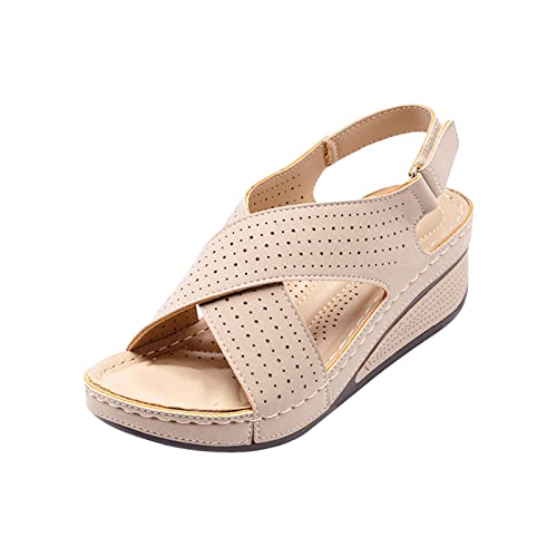 AEGJEGVD Damen Keilabsatz Sandalen Aushöhlen Sandals Frauen Plateau Sandaletten Verstellbare Mit Klettverschluss Sandale Strand Trekkingsandalen Outdoor Wanderschuhe Sommer Bequem Hausschuhe AEGJEGVD Damen Keilabsatz Sandalen Aushöhlen Sandals Frauen Plateau Sandaletten Verstellbare Mit Klettverschluss Sandale Strand Trekkingsandalen Outdoor Wanderschuhe Sommer Bequem Hausschuhe von AEGJEGVD