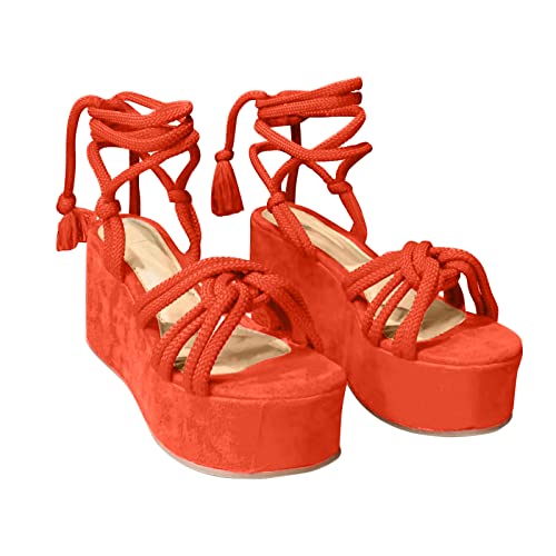 AEGJEGVD Damen Sandalen Frauen Sommer Schuhe Mit Flachem Boden Schräger Ferse Und Gekreuzten Hanfseil Sandal Plateausandalen Bohemian Sandaletten Keilabsatz Sandale Riemchensandalen AEGJEGVD Damen Sandalen Frauen Sommer Schuhe Mit Flachem Boden Schräger Ferse Und Gekreuzten Hanfseil Sandal Plateausandalen Bohemian Sandaletten Keilabsatz Sandale Riemchensandalen von AEGJEGVD