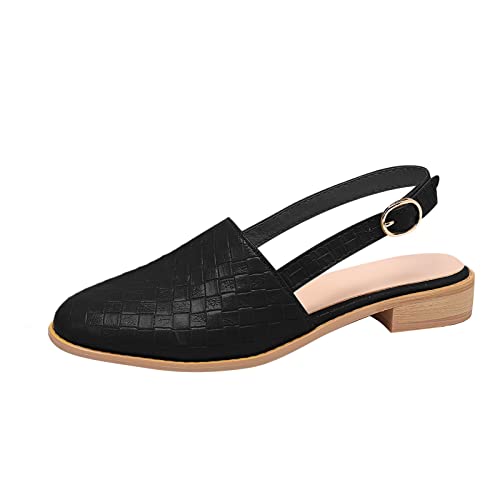 AEGJEGVD Damen Slip On Slingback Pumps Pointed-Toe Flache Schuhe Lässige Freizeitschuhe Geschlossene Flach Ballerinas Elegante Leichte Klassische Bootsschuhe Low Top Slippers Für Frauen Sandalette von AEGJEGVD