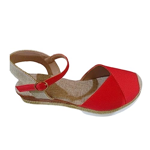 AEGJEGVD Espadrilles Sandaletten Damen Mit Absatz Orthopädische Vorne Geschlossen Sommerschuhe Plateau Sandal Strandsandalen Plateausandalen Mit Keilabsatz Schnallenriemen Schuhe Sandalen Elegante von AEGJEGVD
