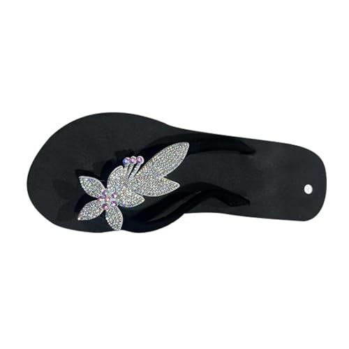 AEGJEGVD Schmetterlings-Flip-Flops Dicke Strand-Flip-Flops Mit Weicher Unterseite Glitzer Keilsandalen Plateau Elegant Für Sommer Pantoletten Strand Zehentrenner Sandalen Trendige Sandale von AEGJEGVD