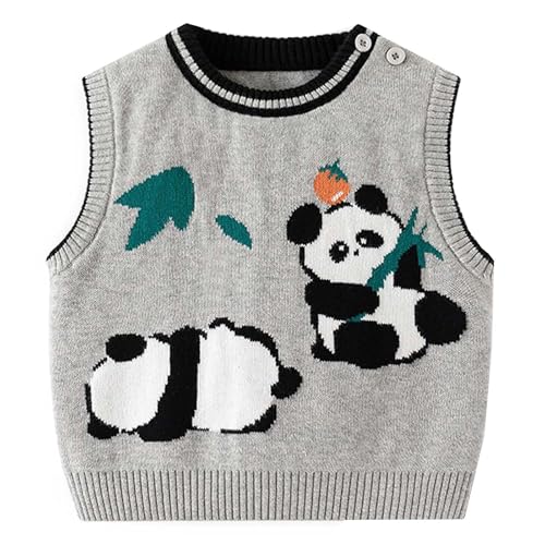 AEGJEGVD Strickweste Für Jungen Und Mädchen Strickpullover Ärmellose Frühling Herbst Rundhalsweste Flauschig Modische Sweatshirt Für Schule Outdoor Sport Gestrickte Weste Warme von AEGJEGVD