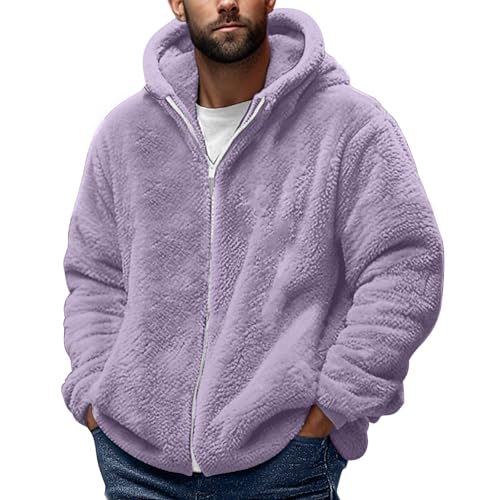 Fleecejacke Herren Full-Zip Jacket Warme Outdoorjacke Wintermantel mit Teddyfutter Einfarbig Doppelseitiger Samt Kapuzenjacke Übergangsjacke Pullover mit Reißverschluss Plüschjacke Warm Hoodie Fleecejacke Herren Full-Zip Jacket Warme Outdoorjacke Wintermantel mit Teddyfutter Einfarbig Doppelseitiger Samt Kapuzenjacke Übergangsjacke Pullover mit Reißverschluss Plüschjacke Warm Hoodie von AEGJEGVD