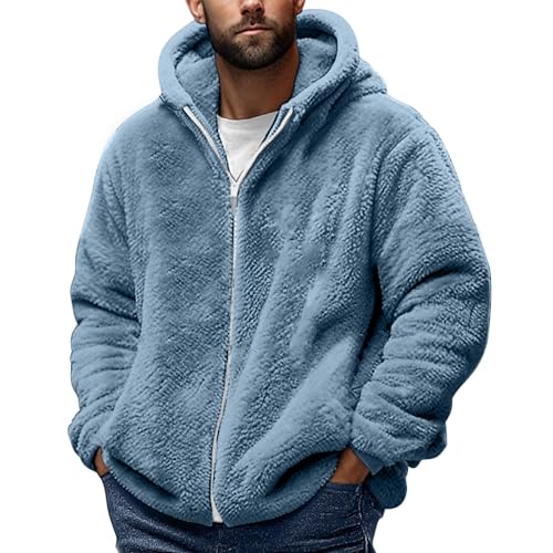 Fleecejacke Herren Full-Zip Jacket Warme Outdoorjacke Wintermantel mit Teddyfutter Einfarbig Doppelseitiger Samt Kapuzenjacke Übergangsjacke Pullover mit Reißverschluss Plüschjacke Warm Hoodie Fleecejacke Herren Full-Zip Jacket Warme Outdoorjacke Wintermantel mit Teddyfutter Einfarbig Doppelseitiger Samt Kapuzenjacke Übergangsjacke Pullover mit Reißverschluss Plüschjacke Warm Hoodie von AEGJEGVD