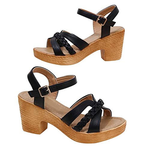 Sandalen Damen Orthopädische Sommerschuhe Mit Keilabsatz Trendige Sandal Espadrilles Mit Riemchen Wedges Plateau Sandale Sommer Sandalen Keilsandalen Peep Toe Sandaletten Freizeitsandale von AEGJEGVD