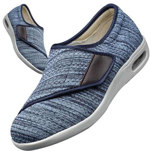 AEHO Damen Diabetiker Schuhe Herren Diabetiker Orthopädische Schuhe Senioren Schuhe Mit Klettverschluss Herren Diabetiker Hausschuhe,Lightblue,36 EU von AEHO