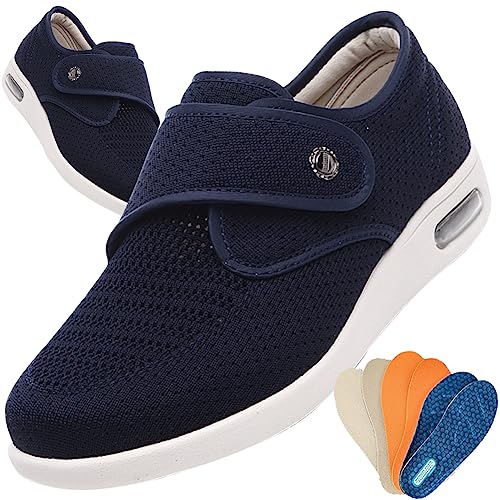 AEHO Damen Luftkissen Orthopädische Diabetiker Wanderschuhe Damen Sneakers Atmungsaktiv mit Fußgewölbestütze Strick Freizeitschuhe Orthopädische Schuhe Damen,Blau,39 EU von AEHO