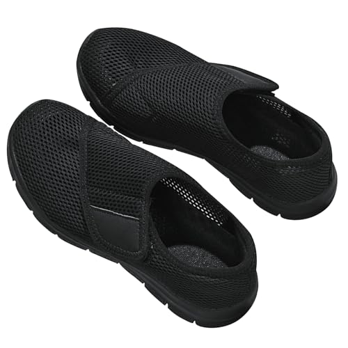 AEHO Damen Slip on Sneakers Leichte Sportschuhe Memory Foam Schuhe Ohne Schnuersenkel Slip-on Schuhe Sandalen für Geschwollen Füße Turnschuhe Sportschuhe,Schwarz,41/255mm von AEHO