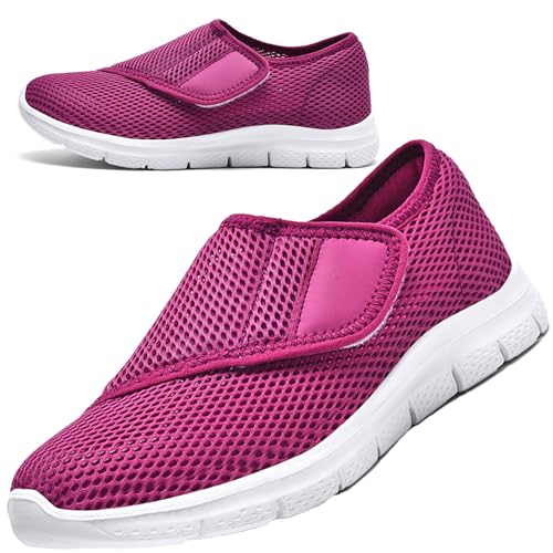AEHO Damen Sneaker Atmungsaktiv Leicht Laufschuhe Turnschuhe Leicht Laufschuhe Sportschuhe Freizeitschuhe Turnschuhe Hausschuhe rutschfest,Rosa,43/265mm von AEHO