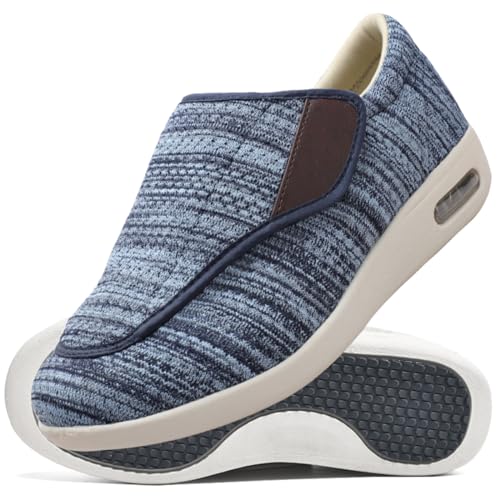 AEHO Diabetiker Schuhe Damen Extra Weit Turnschuhe Mit Klettverschluss Diabetiker Schuhe Herren Orthopädische Hausschuhe Extra Weit Freizeitschuhe,Lightblue,37.5 EU von AEHO