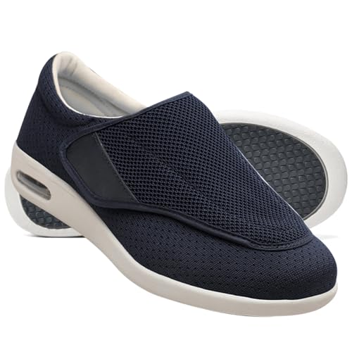 AEHO Diabetiker Schuhe Damen Mit Klettverschluss Herren Diabetiker ödeme Schuhe Diabetiker Schuhe Herren Klettverschluss Casual Medizinische Schuhe,Blau,35 EU von AEHO