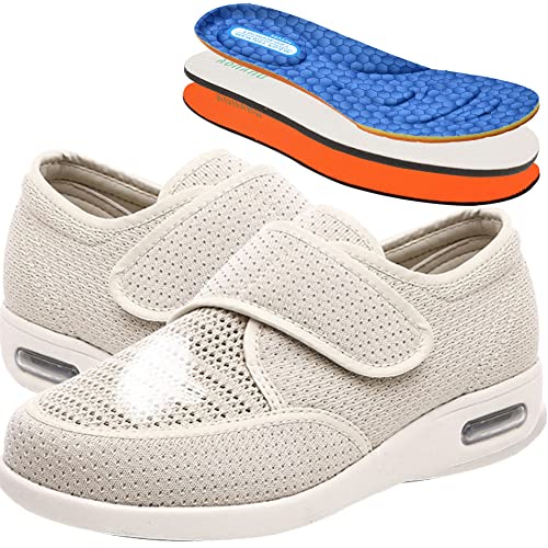 AEHO Diabetiker Schuhe Extra Weit Damen Sneaker Laufschuhe Air Cushion Orthopädische Schuhe Freizeit Schuhe Outdoor Mode Frauen Lässige Walking Schuhe Atmungsaktive Keile Damen,Beige,40.5 EU AEHO Diabetiker Schuhe Extra Weit Damen Sneaker Laufschuhe Air Cushion Orthopädische Schuhe Freizeit Schuhe Outdoor Mode Frauen Lässige Walking Schuhe Atmungsaktive Keile Damen,Beige,40.5 EU von AEHO