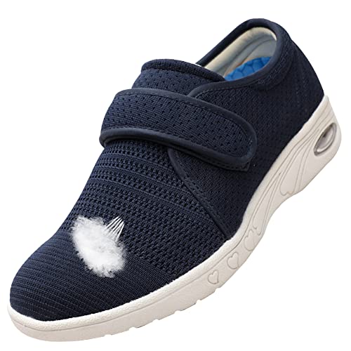 AEHO Gesundheitsschuhe Damen, Orthopädische Schuhe Herren Damen, Klettschuhe Verbandschuh Mesh Atmungsaktive Wanderschuhe Präventivschuhe Senioren Hausschuhe Damen,Blau,39 EU von AEHO