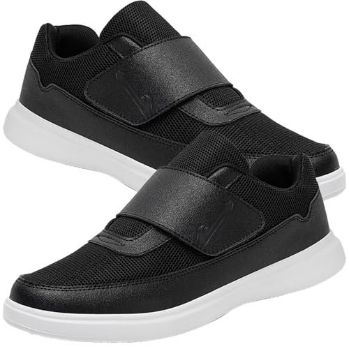 AEHO Gesundheitsschuhe Herren Herrenschuhe Hoher Spann Schuhe Klettverschluss Herren Diabetikerschuhe Extra Weit Herren Diabetiker Schuhe Herren Extra Weit,Schwarz,41 EU von AEHO