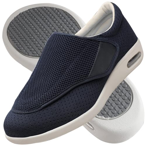 AEHO Gesundheitsschuhe Herren Orthopädische Herren Sneaker Schuhe Herren Sneaker Diabetiker Schuhe Damen extra weit Senioren Orthopädische Hausschuhe,Blau,47 EU von AEHO