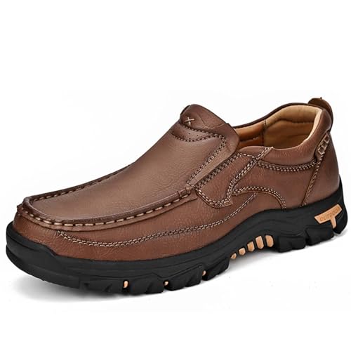 AEHO Halbschuhe Herren OrthopäDische Schuhe Herren Trekking Wanderschuhe FüR Herren Herren-Lederschuhe Waterproof wasserdichte Trekking Und Wanderschuhe FüR Herren,A01,42/260mm von AEHO