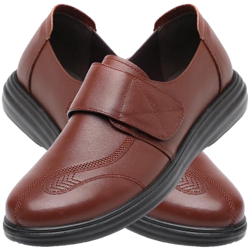 AEHO Hallux Valgus Schuhe Damen Komfort Niedriger Keil Slip On Walking Kleid Schuhe zum Hineinschlüpfen Wandersneaker Lässige Orthopädische Leichte Schuhe,Braun,41/255mm von AEHO