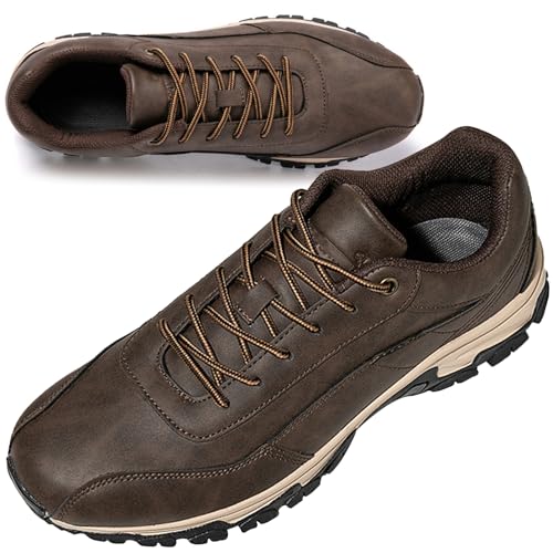 AEHO Herren Slip on Sneakers Extra Weite mit Fußgewölbestütze Schlappen Slip-On Schuhe Bequeme Turnschuh Leicht Walkingschuhe Atmungsaktiv Breite Slipper Schuhe,Braun,41/255mm von AEHO