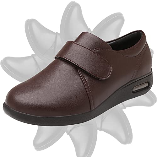 AEHO Herrenschuhe Hoher Spann, Fußgewölbestütze Laufschuhe Herren Extra Weite Turnschuhe Sportschuhe Breit Fitnessschuhe Bequeme Sneakers Schuhe für Plantarfasziitis Fußschmerzen,Braun,44.5 EU von AEHO