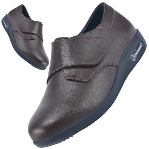 AEHO Orthopädische Schuhe Damen Diabetiker Schuhe Damen Extra Weit Luftkissen Schlupfschuhe Breite Füße Orthopädische Sandalen Slip-On-Schuhe,Braun,40.5 EU von AEHO