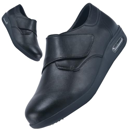 AEHO Orthopädische Schuhe Damen Diabetiker Schuhe Damen Extra Weit Luftkissen Schlupfschuhe Breite Füße Orthopädische Sandalen Slip-On-Schuhe,Schwarz,35 EU von AEHO