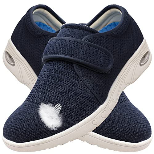 AEHO Schuhe Geschwollene Füße Extra Weite Laufschuhe Herren Dämpfung Straßenlaufschuhe Bequeme atmungsaktive Outdoor Joggingschuhe rutschfest Turnschuhe,Blau,37 EU von AEHO