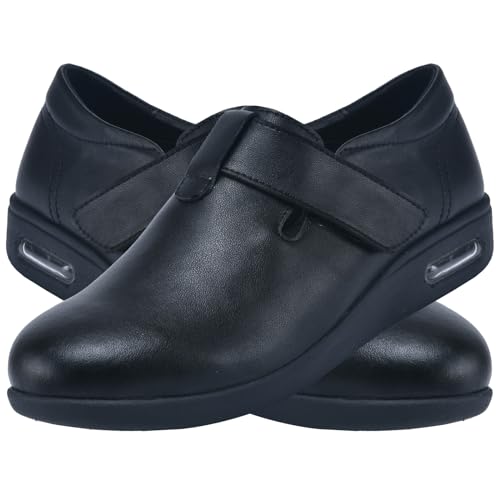 AEHO Schuhe für Geschwollene Füße Herren Hallux Valgus Schuhe Damen orthopädische Schuhe für Damen orthopädische Diabetiker Wanderschuhe,Upgrade Black,42 EU von AEHO