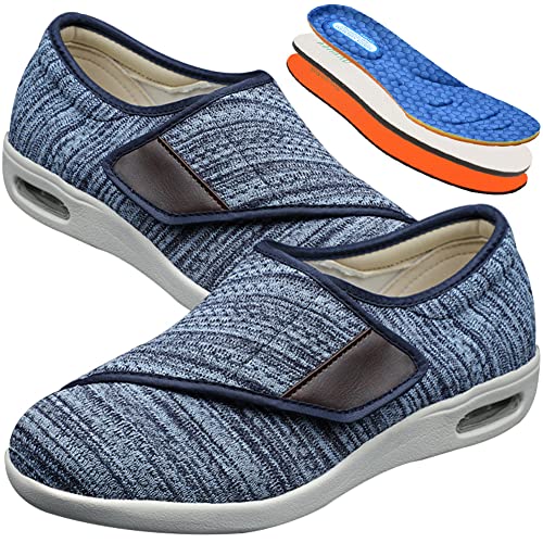 AEHO Verbands Halbschuhe Orthopädische Diabetiker Schuhe Herren Damen Klett Halbschuh Gesundheits Schuh bequem Schuhe für Geschwollene Füße Senioren Herren Damen,Lightblue,35 EU von AEHO
