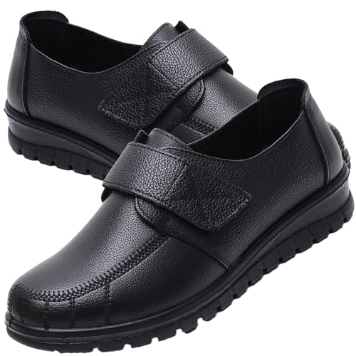 AEHO Verbandsschuhe Damen atmungsaktiv lässig orthopädische Schuhe für Damen orthopädische Diabetiker Wanderschuhe Luftkissen Schlupfschuhe,Schwarz,39/245mm von AEHO