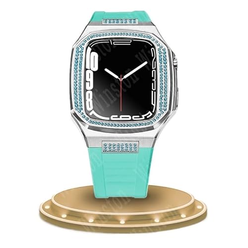 AEHON Damen-Armband mit Diamanten, luxuriöses Gehäuse für Apple Watch 8, 7, 45 mm, 44 mm, Stahl-Metallarmband für iWatch Serie 8, 7, 6, 5, 45 mm, 44mm For 6/5/4/SE, Achat von AEHON