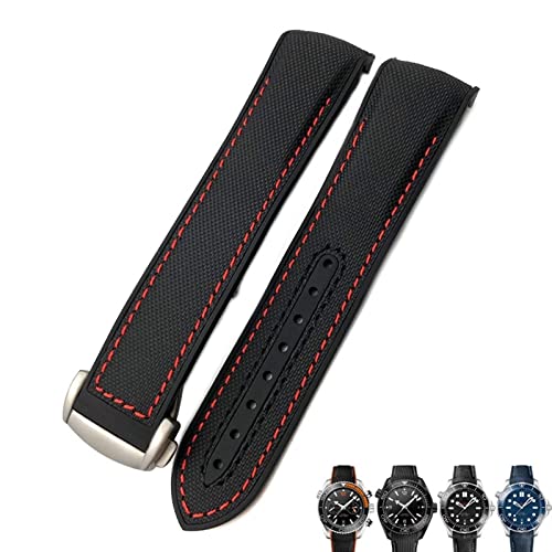 AEHON Gummi-Nylon-Uhrenarmband, 21 mm, 22 mm, 19 mm, 20 mm, für Omega Strap Planet Ocean Seamaster 300 Gummi-Armband, 22 mm, Achat von AEHON