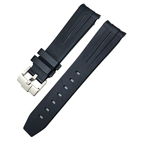 AEHON Gummi-Uhrenarmband für Omega Sxwatch, Seamaster, Speedmaster, Planet, Ocean, Tissot, gebogenes Ende, 18 mm, 19 mm, 20 mm, 21 mm, 22 mm, 18 mm, Achat von AEHON