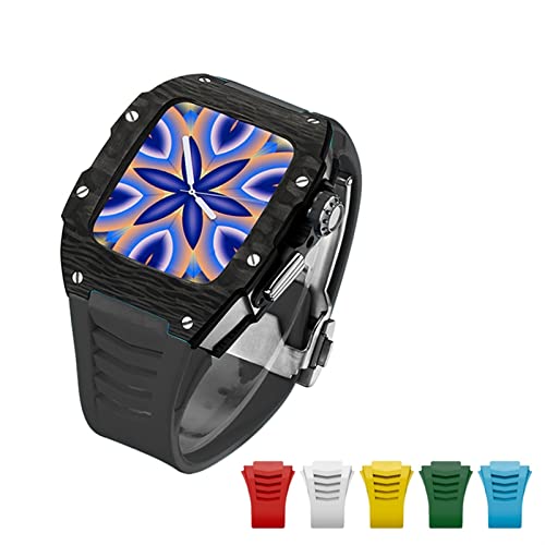 AEHON Titanlegierungs-Set, fortschrittliche Karbonfaser-Hülle + 6-teiliges Armband für Apple Watch 7, 45 mm, luxuriöse Diamant-Hülle für iWatch Serie 6, 5, 4, SE, 44 mm, 44MM, Achat von AEHON