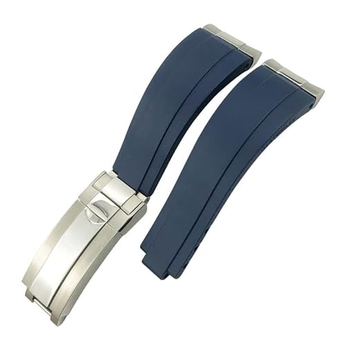 AEHON Uhrenarmband aus Gummi mit gebogenem Ende, 20 mm, für Rolex Daytona GMT Slide Lock Buckle Submariner Silikon-Sportuhrenband, Golden, Achat von AEHON