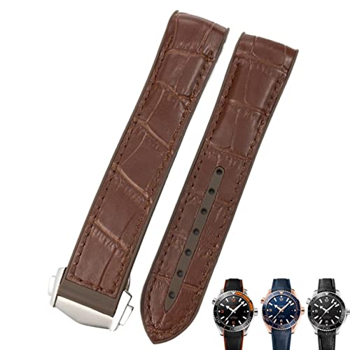 AEHON Uhrenarmband aus Rindsleder, 20 mm, für Omega Seamaster 300 Speedmaster DE VILLE Uhrenarmband für Herren, Punktschnalle für Damen und Herren, 22 mm, Achat von AEHON