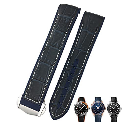 AEHON Uhrenarmband aus Rindsleder für Omega Seamaster 300 Speedmaster DE VILLE Uhrenarmband für Herren, mit Punktschnalle, 22 mm, Achat von AEHON